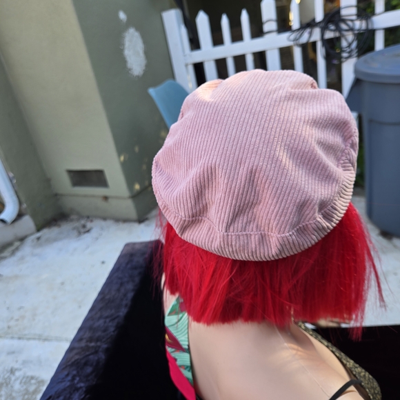 SHEIN Pink Corduroy Baker Boy Newsboy Cap One Size NWT - Picture 3 of 8